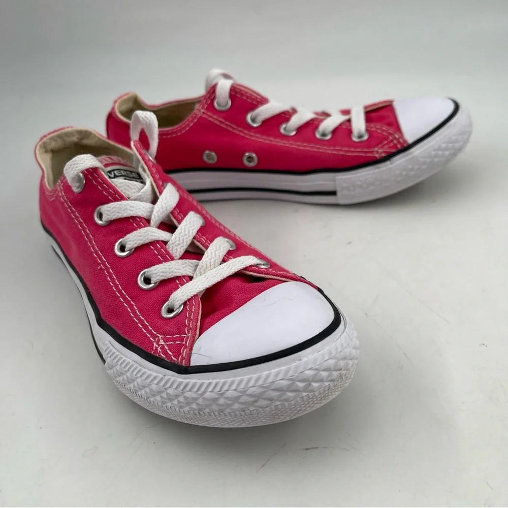 Converse Girls Chuck Taylor AS -SZ 2Y- Pink Canvas Low Top Lace-up Sneaker Shoes